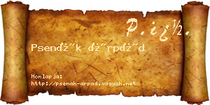 Psenák Árpád névjegykártya